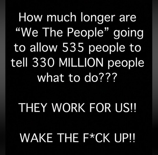 The sad part of this, it's no longer "We the People." 

The Democrats and Republicans have divided t...