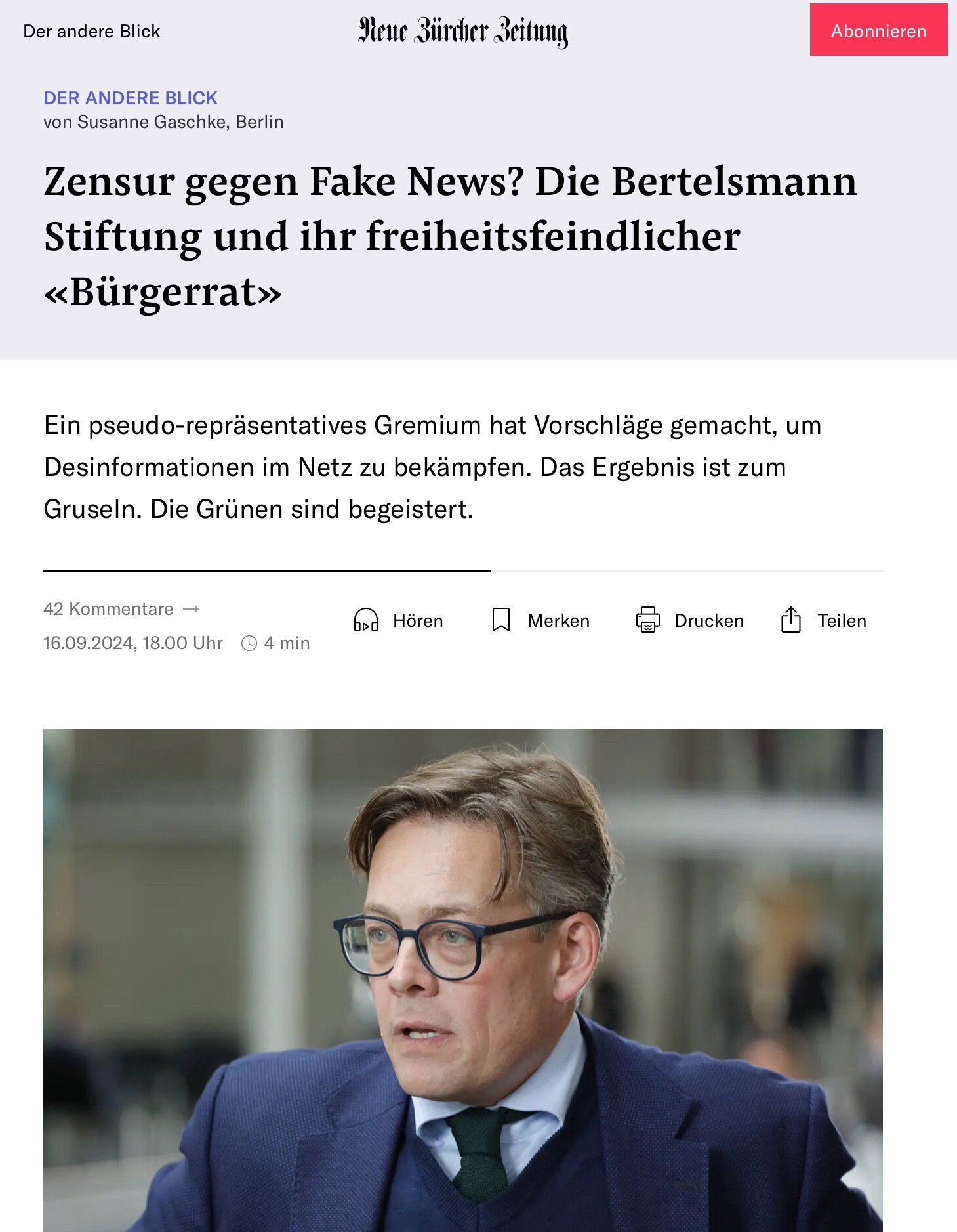 “Ein pseudo-repräsentatives Gremium hat Vorschläge gemacht, um Desinformationen im Netz zu bekämpfen...