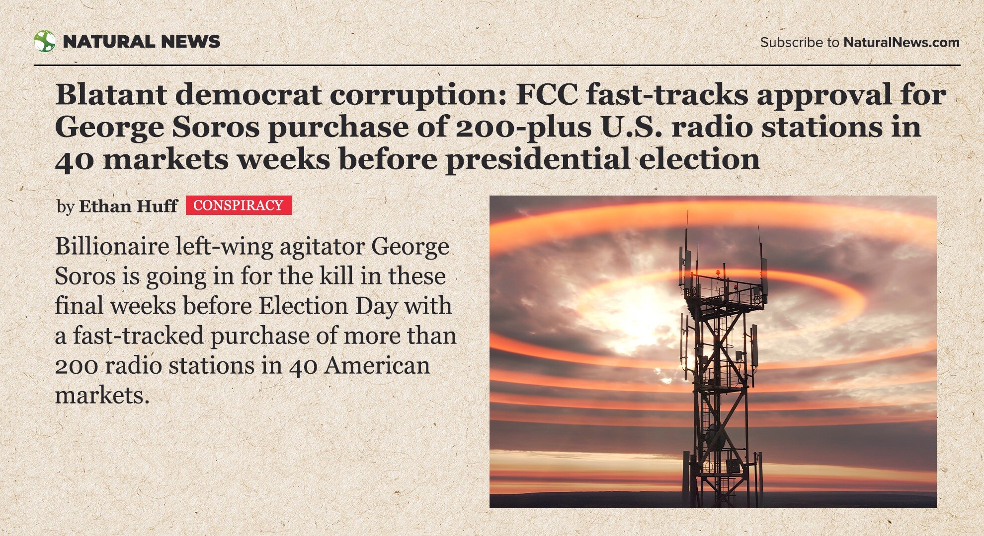 So he can get his #propaganda released in time for #ElectionDay #Soros #FCC #radio
