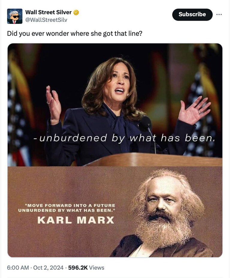 Knew there wasn't an original idea in this woman's head.