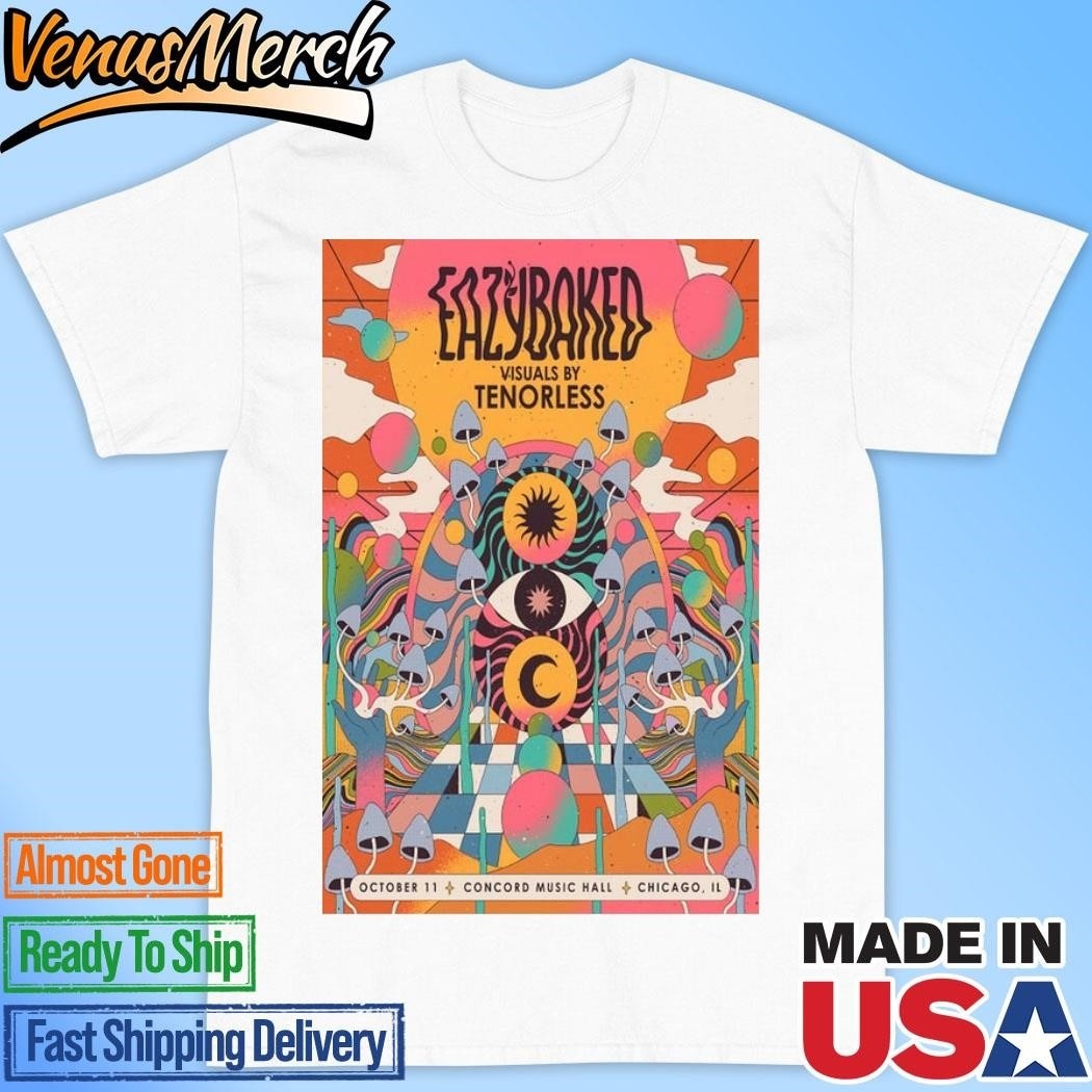 Official Eazybaked Oct 11 2024 At Concord Music Hall, Chicago, Il Poster Shirt
Click here to buy it: https://venusmerch.com/product/official-eazybaked-oct-11-2024-at-concord-music-hall-chicago-il-poster-shirt/
Visit Home page: https://venusmerch.com
The Eazybaked Oct 11 2024 At Concord Music Hall, Chicago, Il Poster Shirt is a must-have for any fan of the legendary hip-hop group. The shirt features a vibrant and eye-catching print of the band’s iconic logo, along with the date and venue of their upcoming concert at the renowned Concord Music Hall in Chicago, Illinois.
