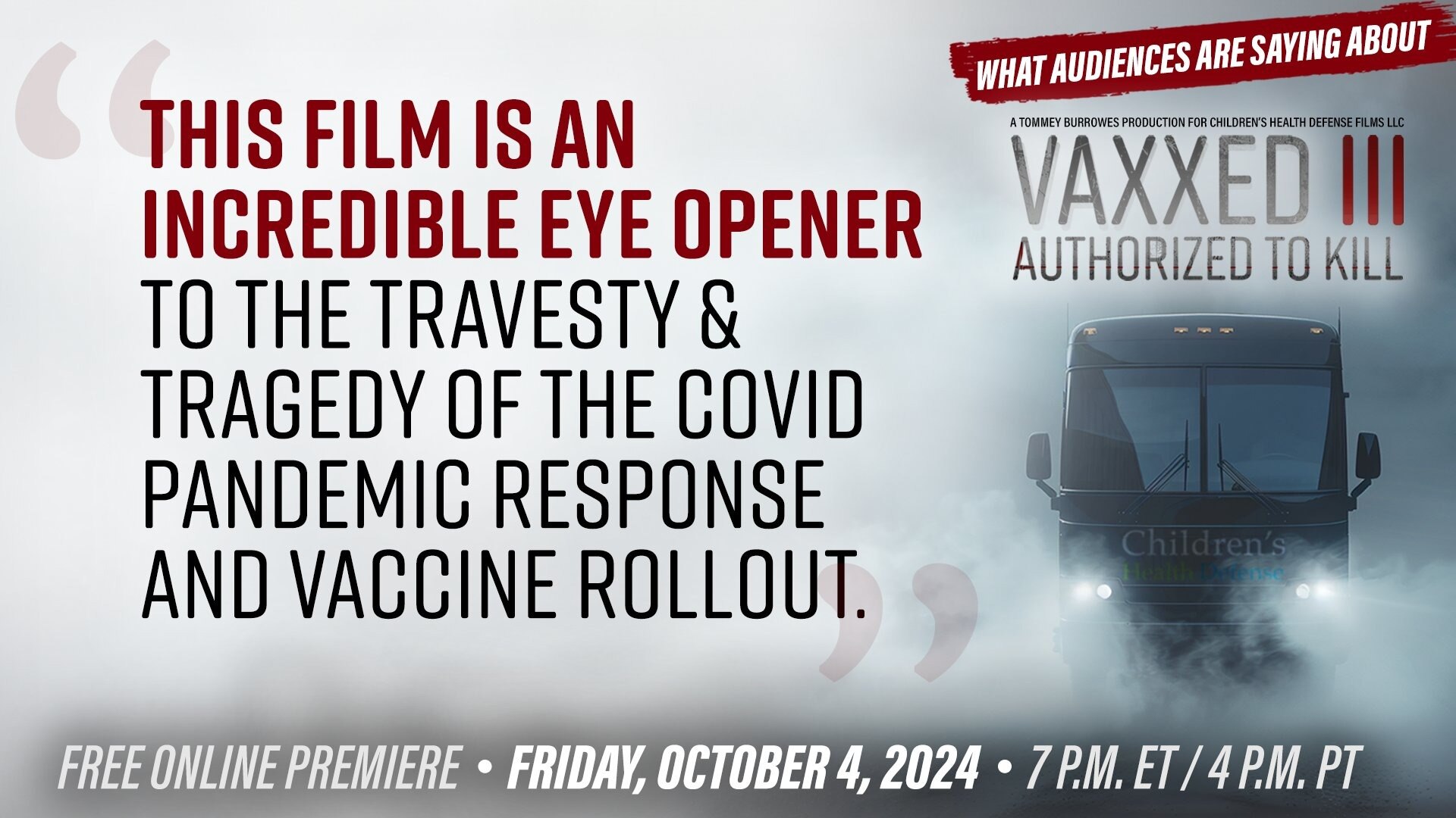 请看这个记录片《Vaxxed III: Authorized To Kill》,刚刚上映不到一周
https://www.youtube.com/watch?v=9in76r_K-Q0 

视频揭露C...