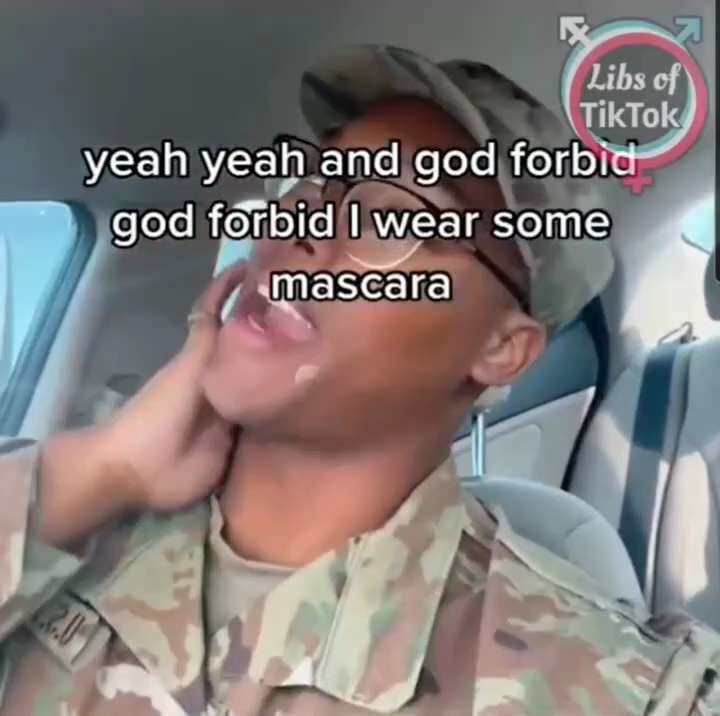 WiseEnough on GETTR : Male soldier is mad that the army doesn’t let him wear makeup on duty.

Does this make you feel confident in our military?