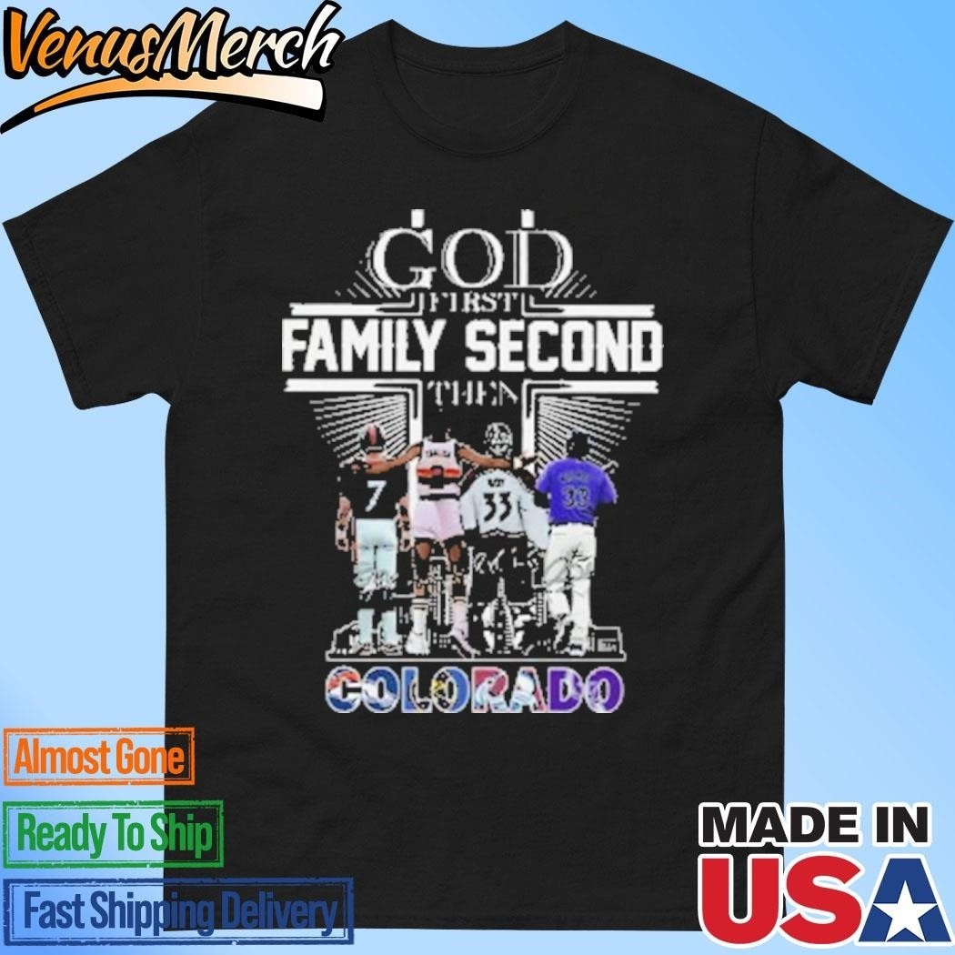 Official God First Family Second Then Colorado Sports Shirt
Click here to buy it: https://venusmerch.com/product/official-god-first-family-second-then-colorado-sports-shirt/
Visit Home page: https://venusmerch.com
The God First Family Second Then Colorado Sports shirt is a testament to the priorities of many Coloradans. The shirt’s design features a bold statement that proclaims the wearer’s faith in God, followed by their love for their family and their passion for Colorado sports. This shirt is a popular choice for those who want to show their support for their favorite teams while also expressing their values.
