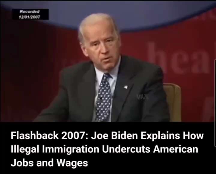 WiseEnough on GETTR : Flashback 2007: Joe Biden Explains How Illegal Immigration Undercuts American Jobs and Wages