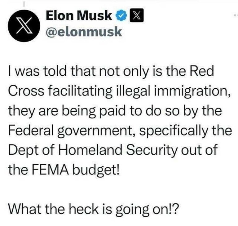 The Red Cross called my wife and I asking for donations.  I told them to ask the illegal immigrants for money.  And don't call me ever again. 