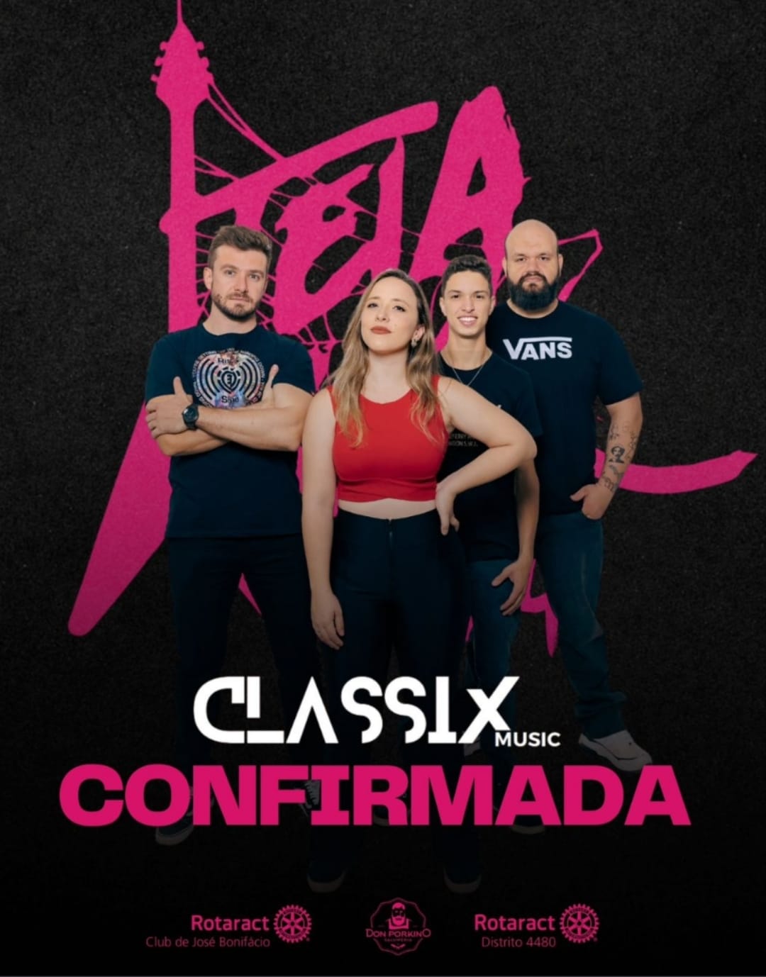 Texto do Rotaract Club de José Bonifácio:

A Claissix Music @clxmusic é a primeira atração confirmad...