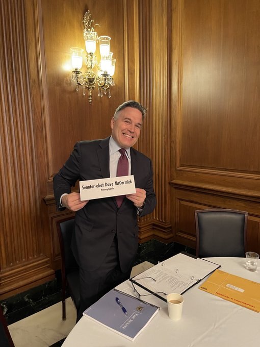 Pro-Life Senator-Elect Dave McCormick already on the job replacing pro-life traitor Bob Casey.
