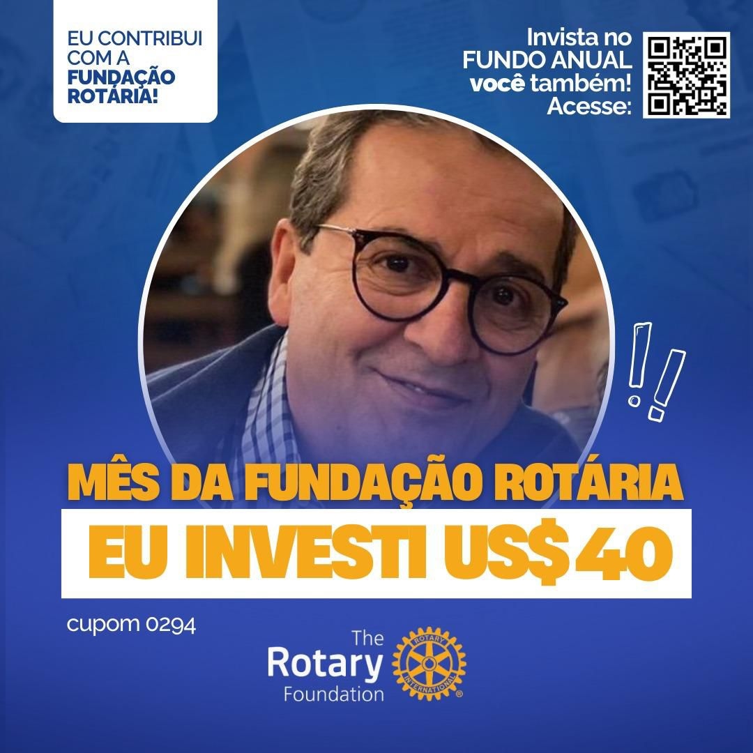 O Rotary Club de Itajobi investiu 100% no FUNDO ANUAL, no mês da celebração da Fundação Rotária. Que...
