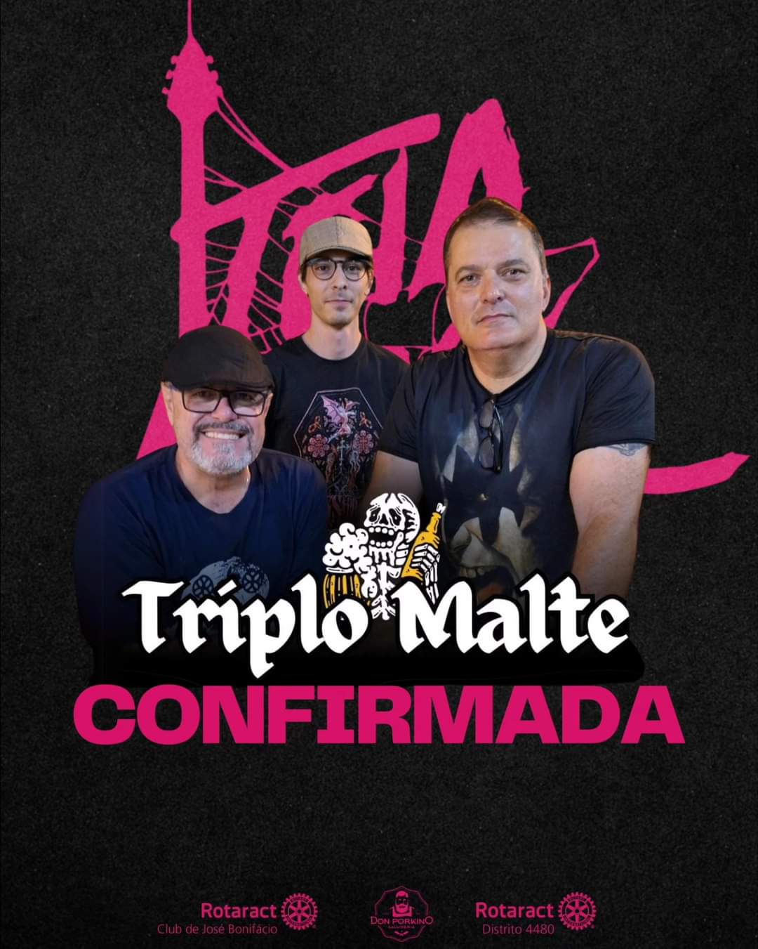 Texto do Rotaract Club de José Bonifácio:

Fechando com chave de ouro as atrações do Teia Rock 2024,...