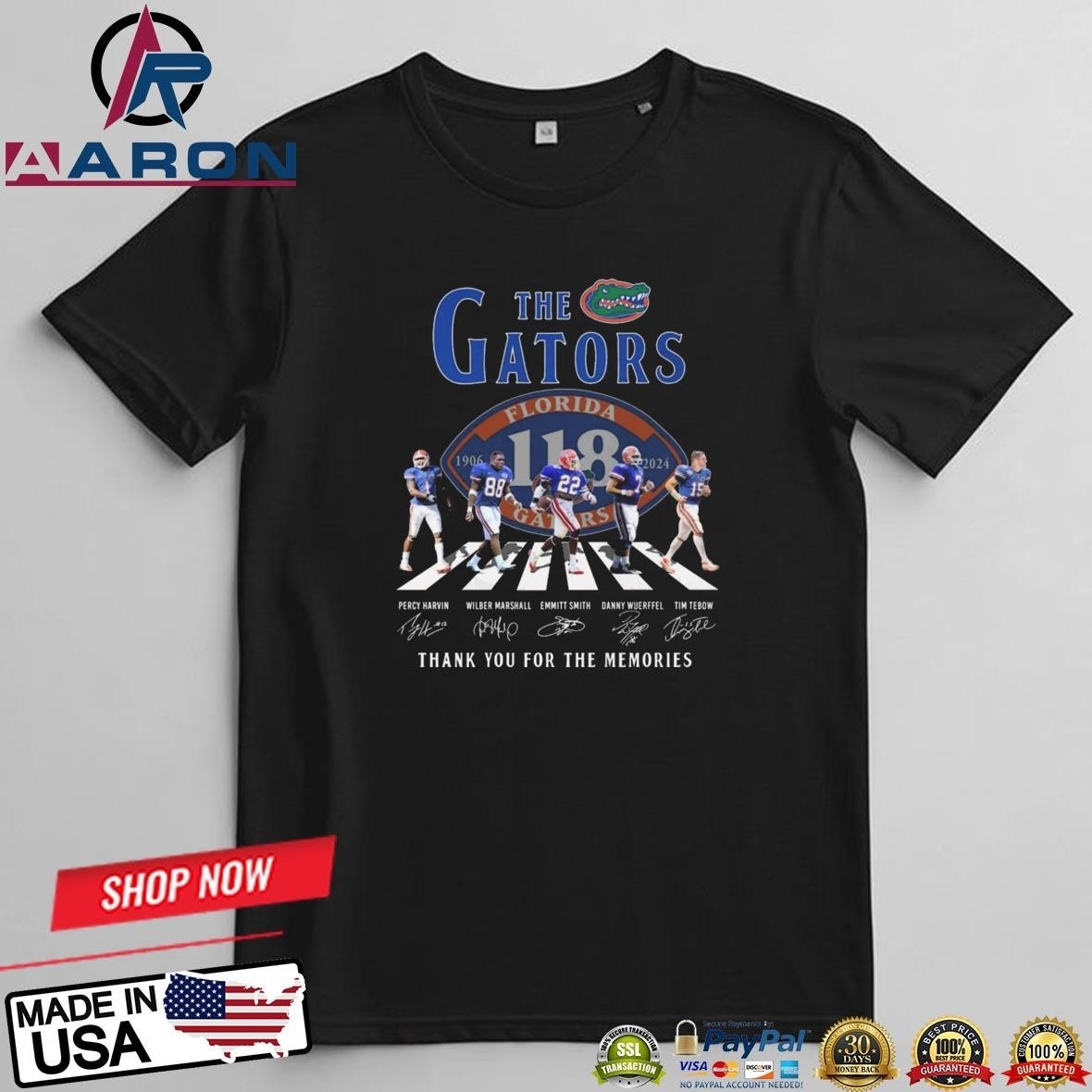 The Florida Gators 1906-2024 Thank You For The Memories Signatures T-Shirts

Buy it: https://aaronsh...