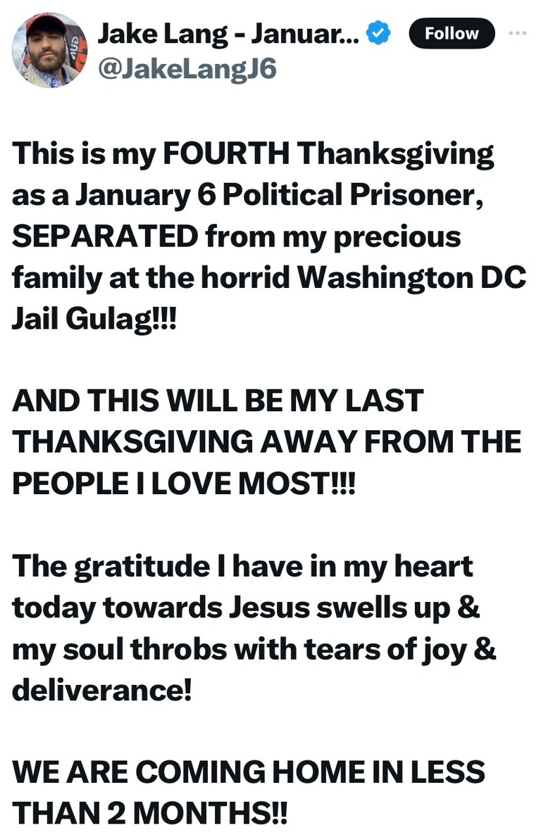 Free the #Jan6 political prisoners! Now!  

