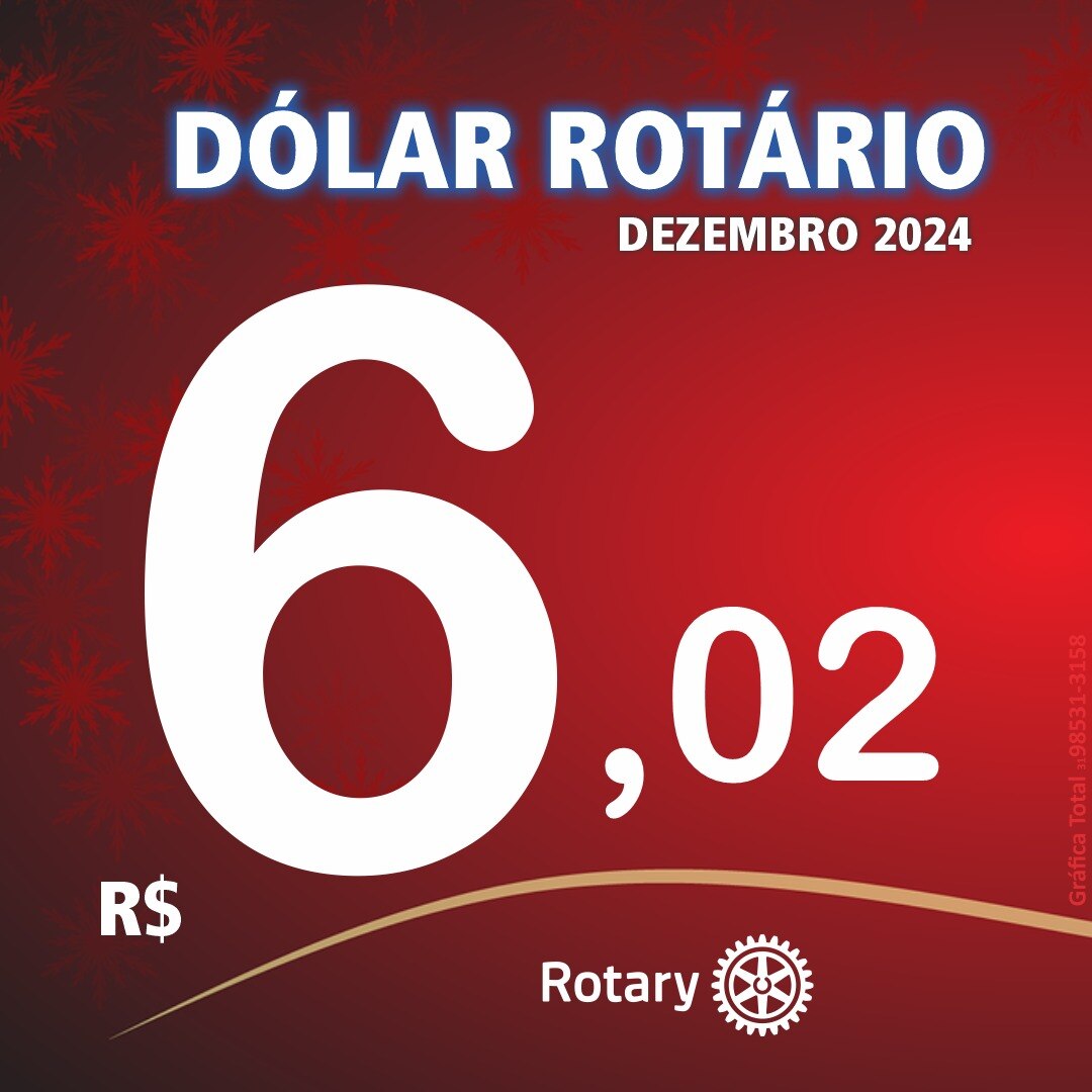 matéria 5 - R$6,02 - Este é o valor do Dólar Rotário para o mês de dezembro de 2024.

https://www.in...