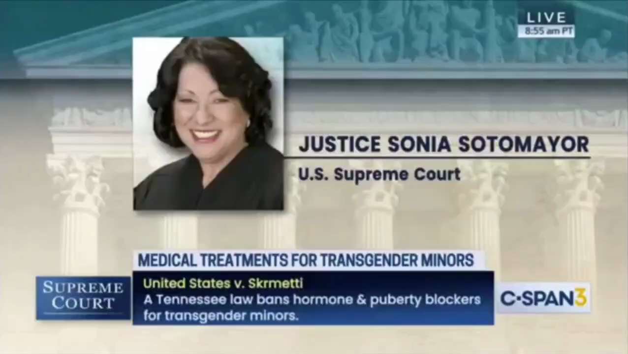 WiseEnough on GETTR : 'Injustice' Sotomayor Thinks?????? 

Cutting Children's Boby Parts Off Has the Same Risks As Taking Aspirin