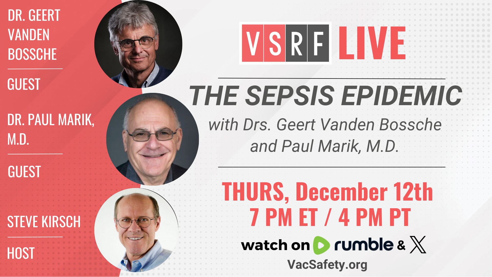 This week on VSRF LIVE we will host a very special program on the sky-rocking number of #sepsis case...