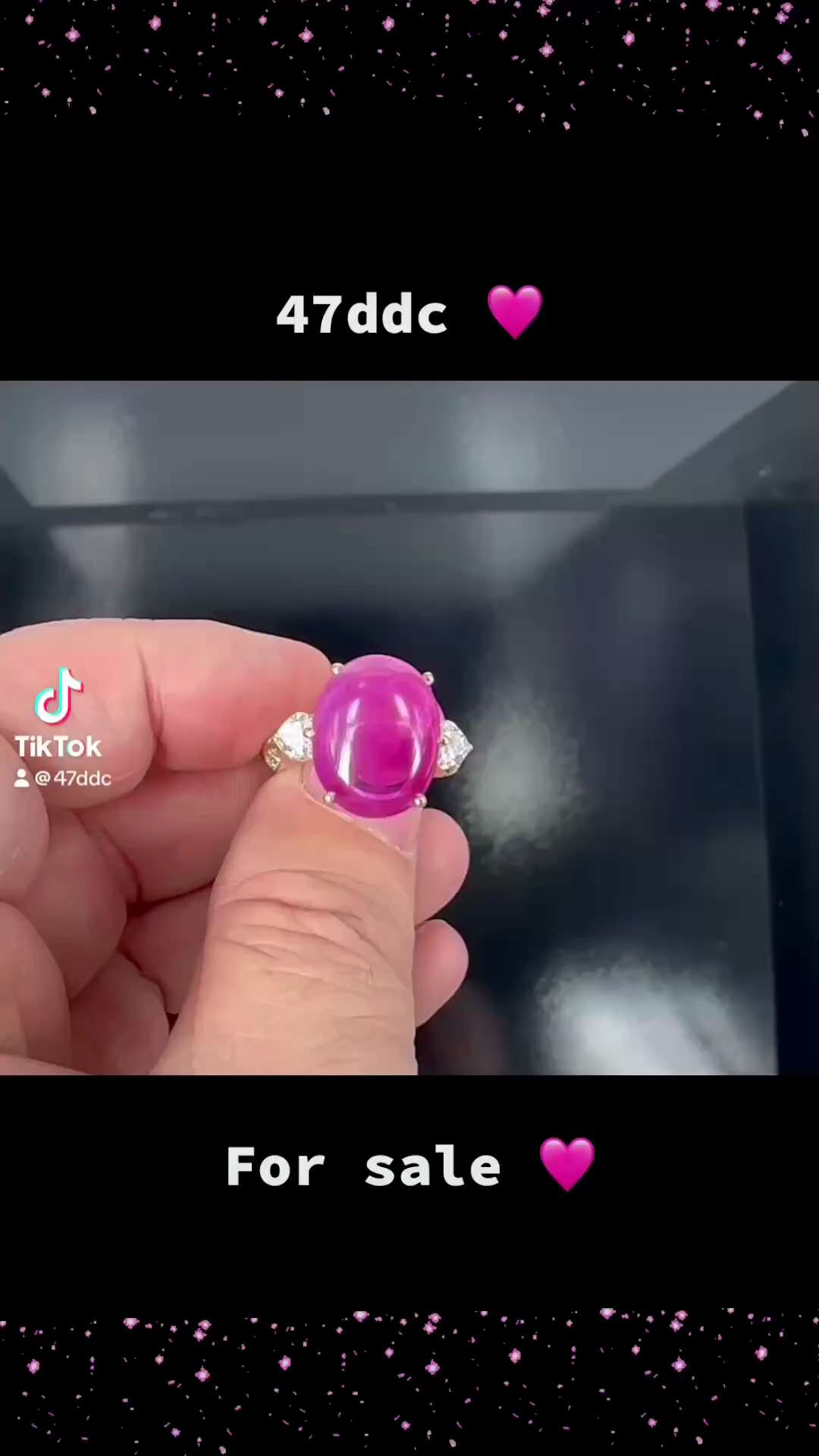 GIA 14.38ct ruby & heart diamond 18K gold ring. #47ddc #ruby #gia #diamond #ring #ooak #forsale 