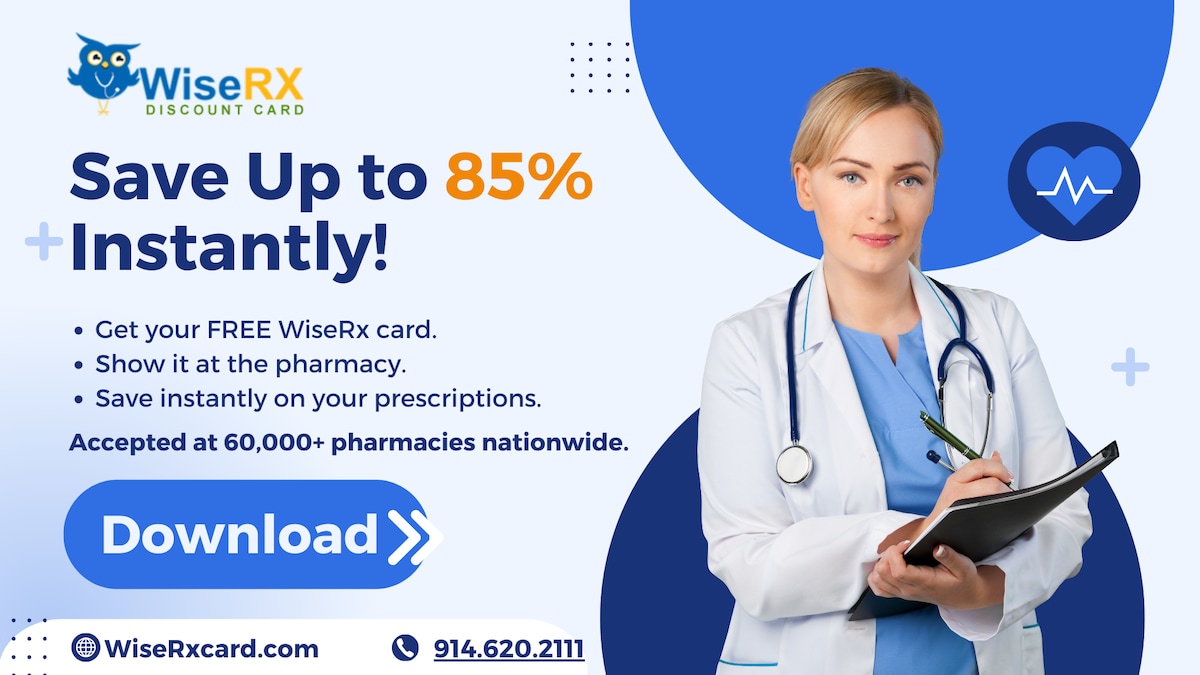 FREE Pharmacy Discount Card

Save big on your prescription medications by using free WiseRx Discount...