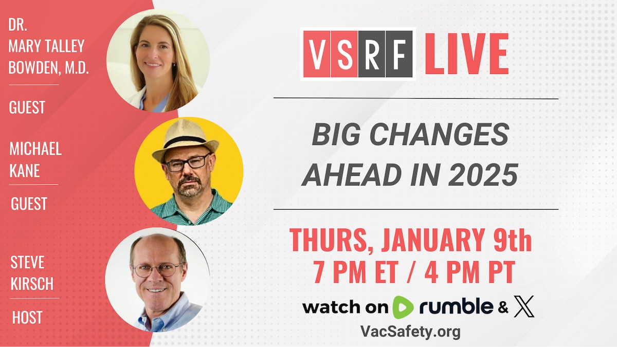 This Thursday on VSRF LIVE, Steve Kirsch will sit down with our good friend Dr. Mary Talley Bowden M...