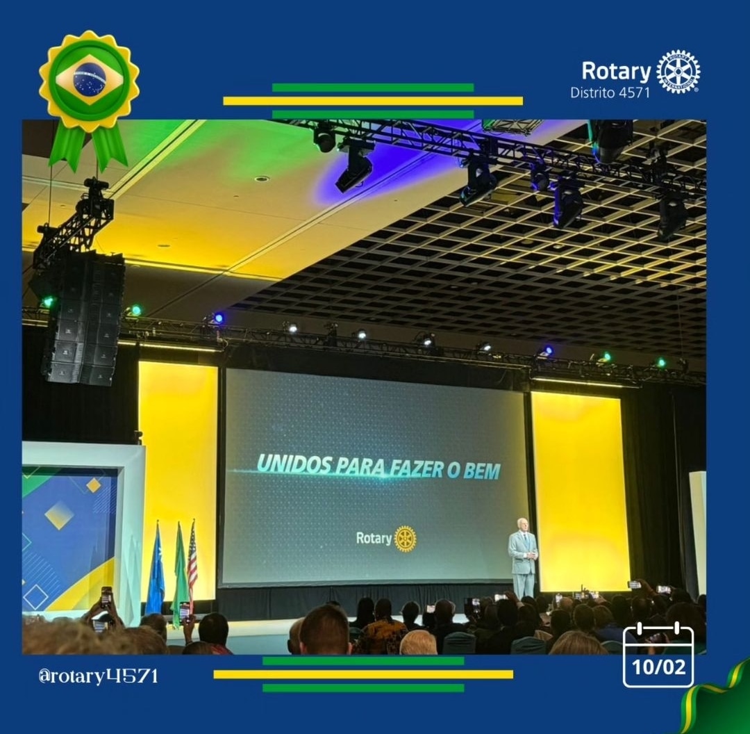 Texto do Rotary 4571:

NOTÍCIA HISTÓRICA!

Direto de Orlando, o Pres. do Rotary International 2025-2...