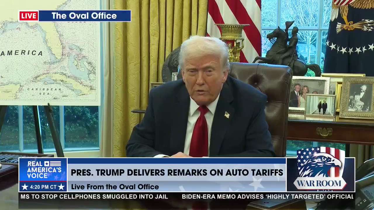 “25% Tariff On All Cars Made Outside The United States” President Trump Delivers Remarks On Auto Ind...