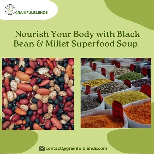 Savor the wholesome goodness of Black Bean & Millet Superfood Soup, a delicious blend of black beans...