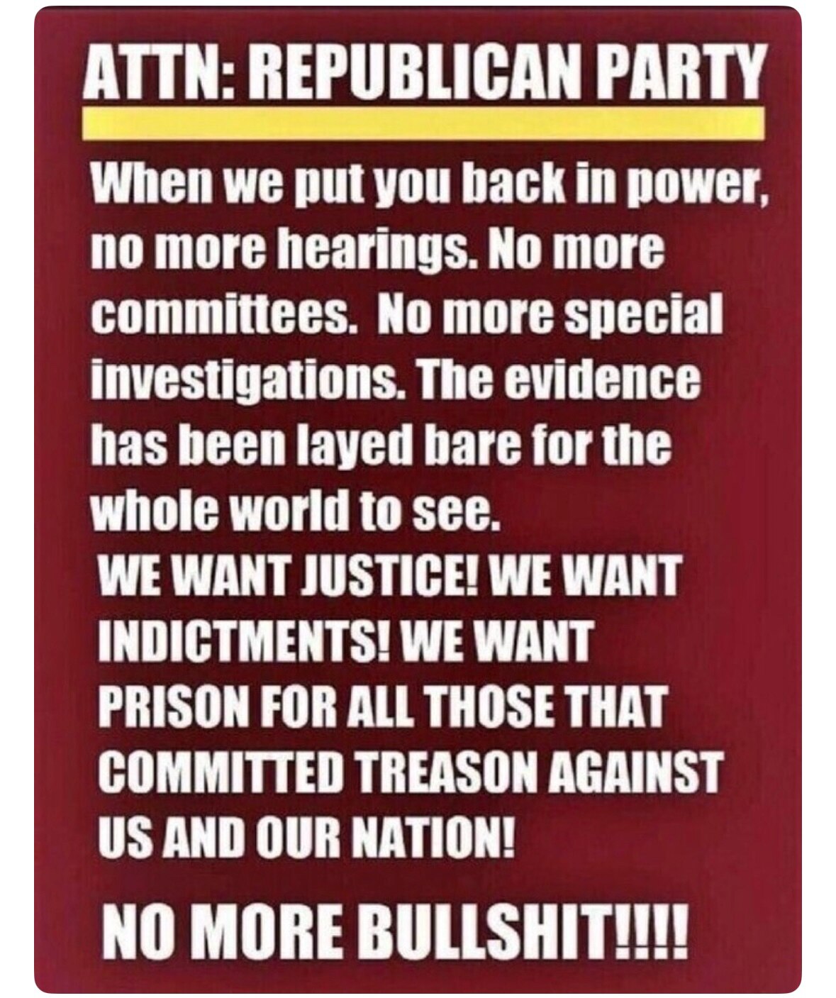 MAGA mistrust of the GOP is only slightly less than that of the Democrats!! 

Remember that!!!