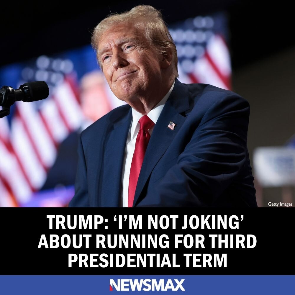 President Trump said Sunday that "I'm not joking" about trying to serve a third term, according to a...
