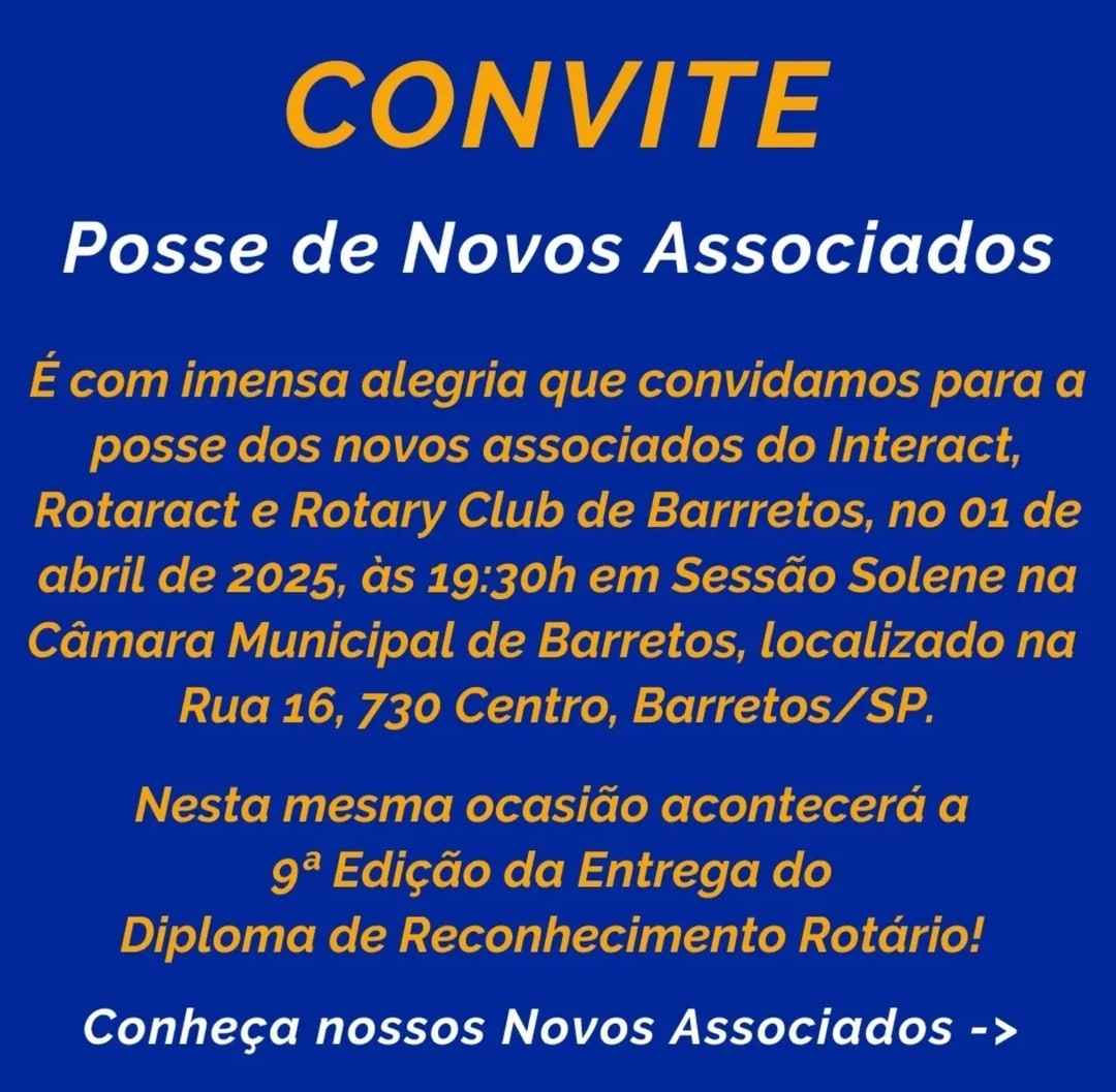 Nossa Família Rotária de Barretos está em festa com a posse dos novos associados! Somos pessoas em a...