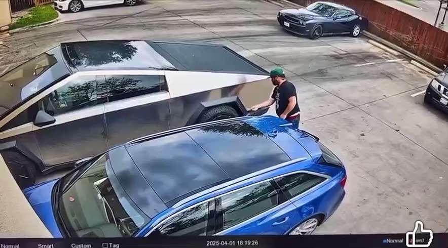 🚨🔥Someone in Austin Texas is carving into a cybertruck. Please share to help find this guy