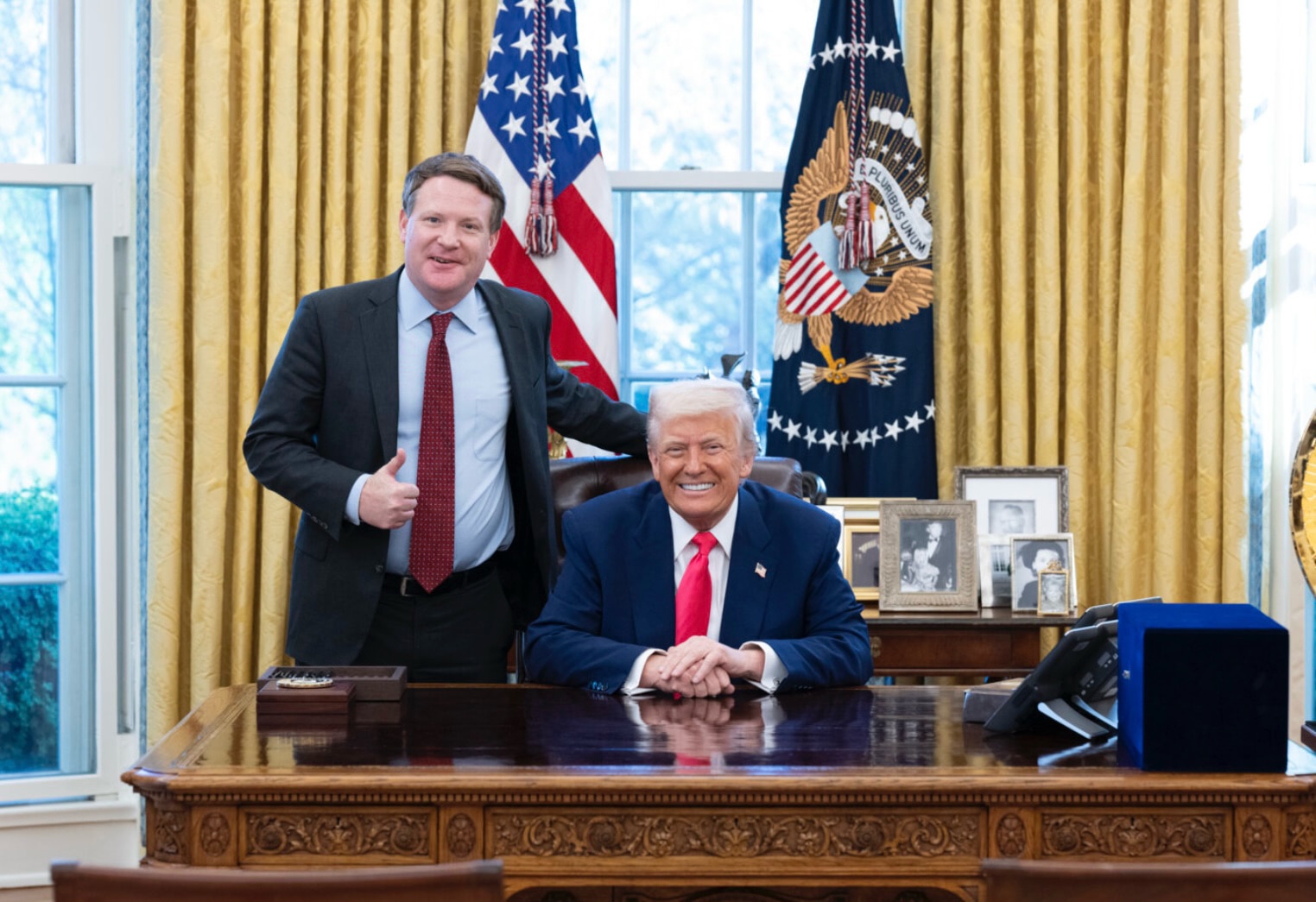 President Trump’s opponents tried to delegitimize, deplatform, imprison, bankrupt, and kill him.
They failed.
He’s back.
And leading decisively.
Trump’s happy, steady, and resolved.
He’ll become one of the most consequential presidents in our history.
Unfazed and Determined