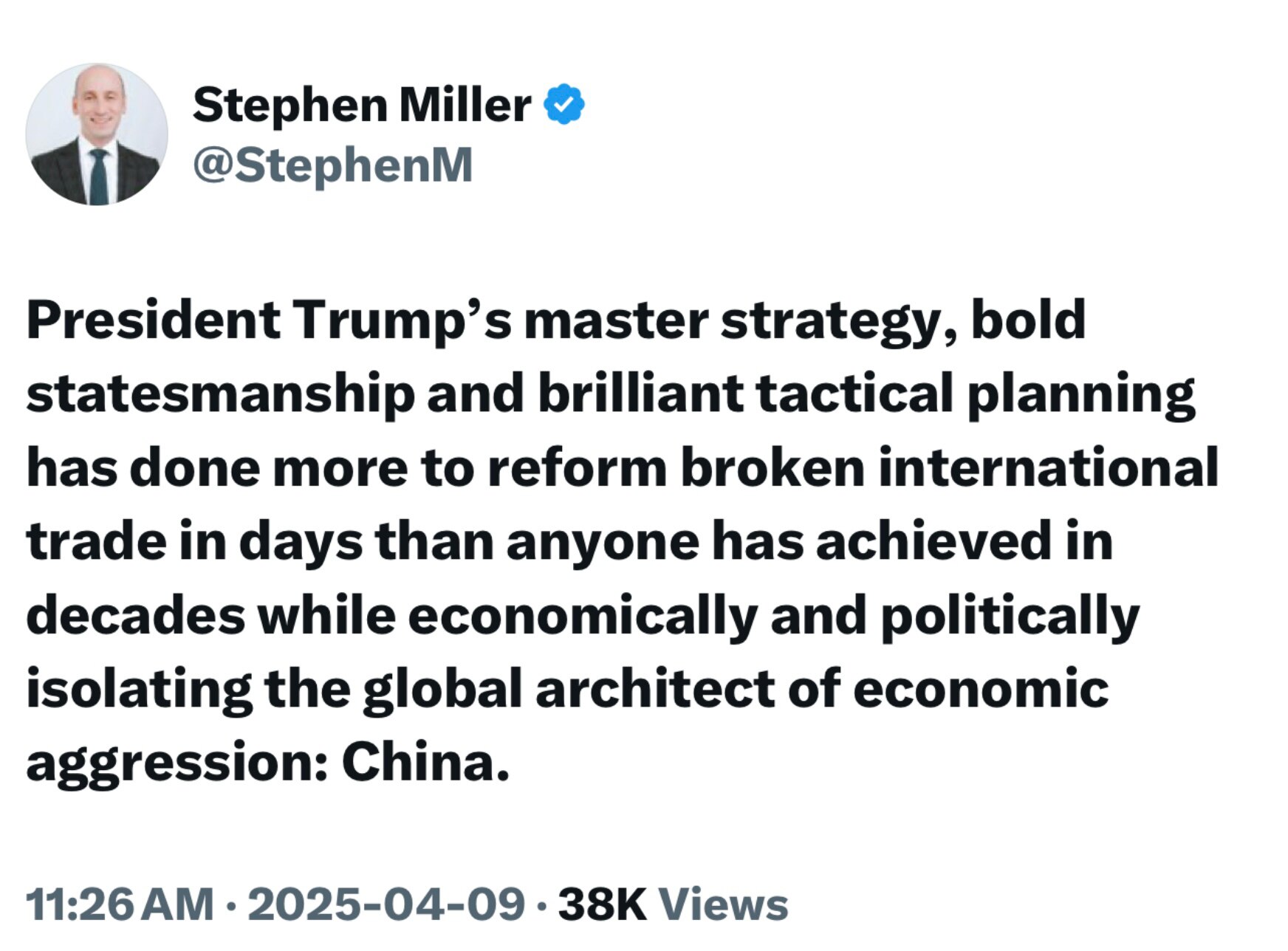 Bravo, Mr. president 