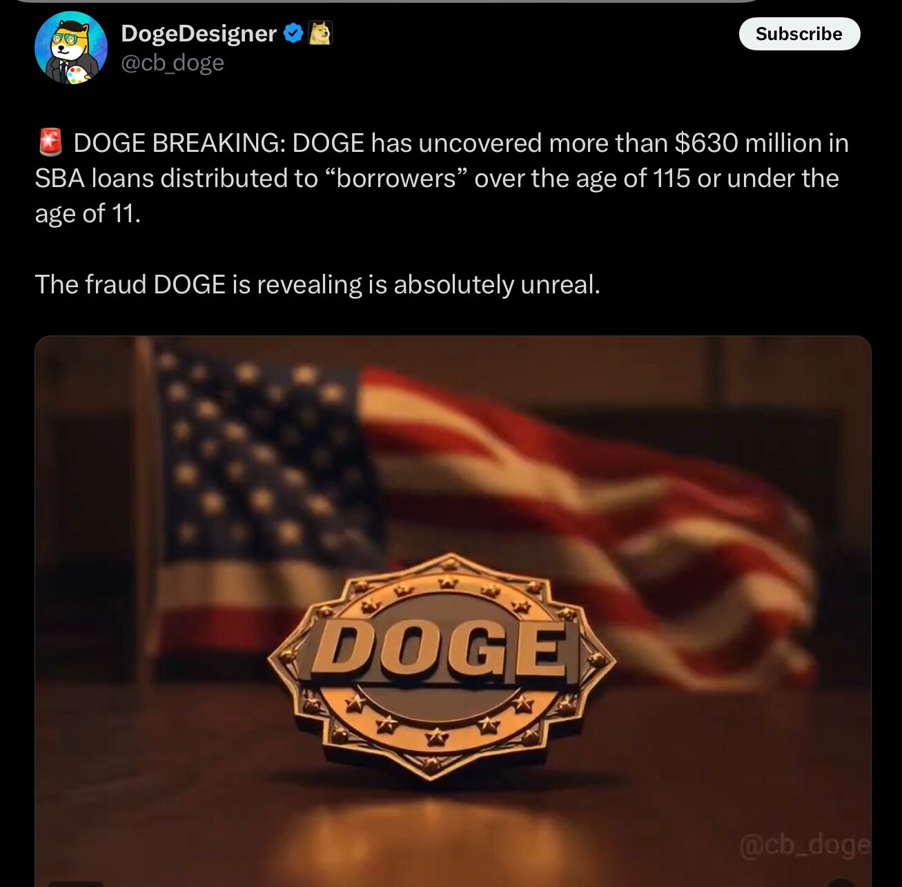 Thank you to DOGE for all your incredible work! Now we need to see some arrests!