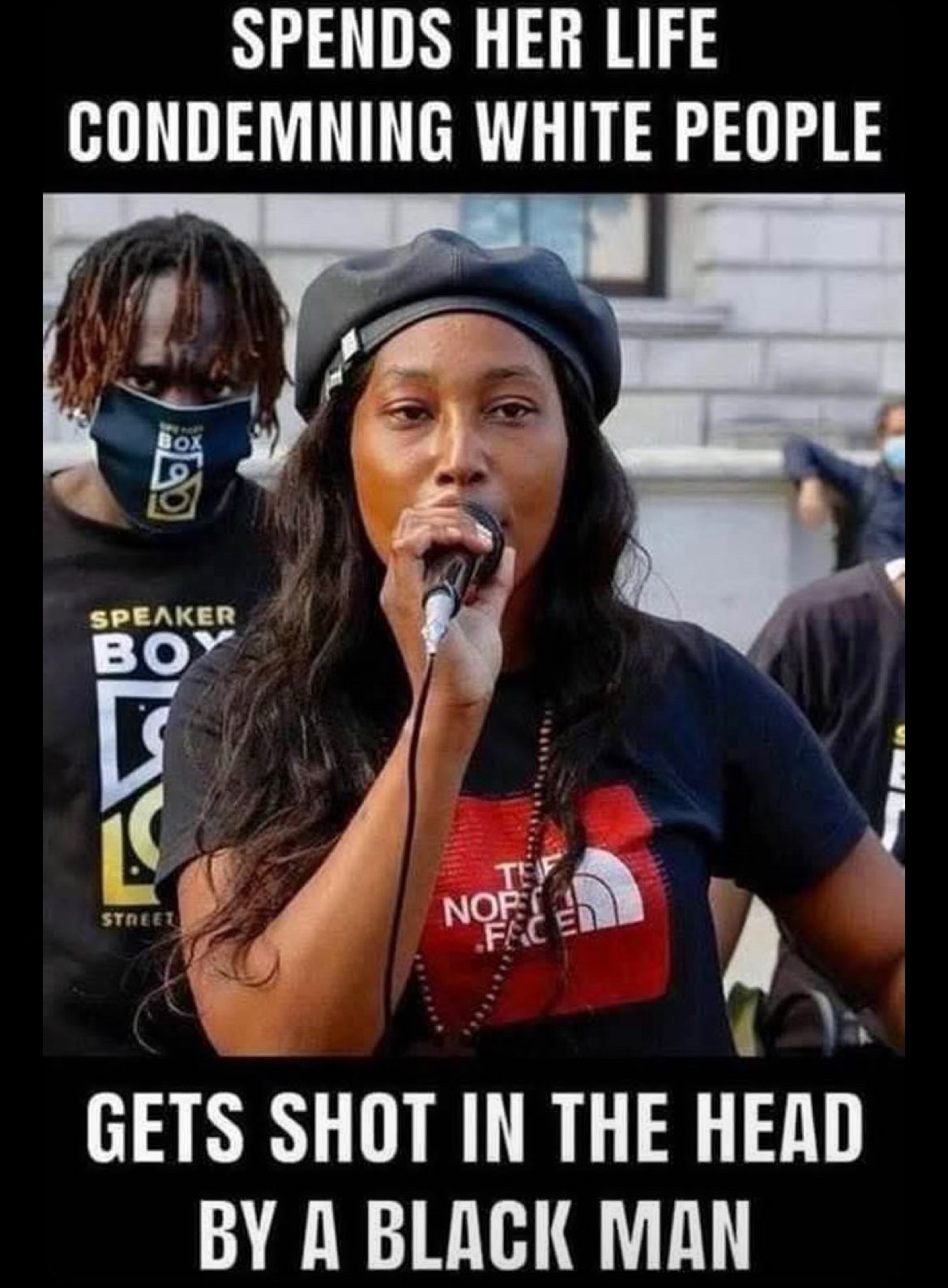 Hating white men is a lot easier than having accountability in her own community.