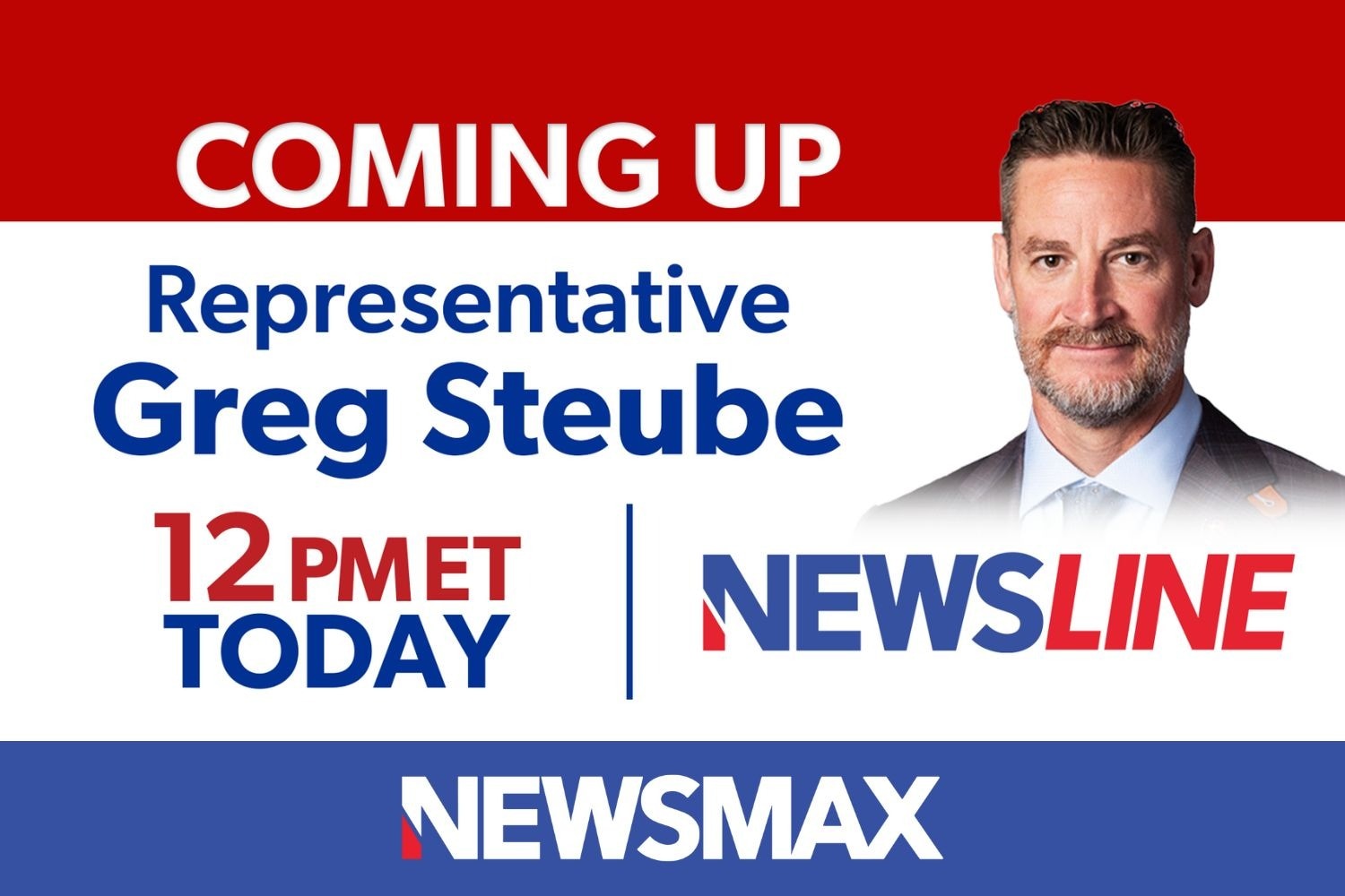 COMING UP: Rep. Greg Steube joins "Newsline" to talk about the latest on the Florida State University shooting and more — TODAY at 12 PM ET on NEWSMAX. WATCH: nws.mx/tv 
