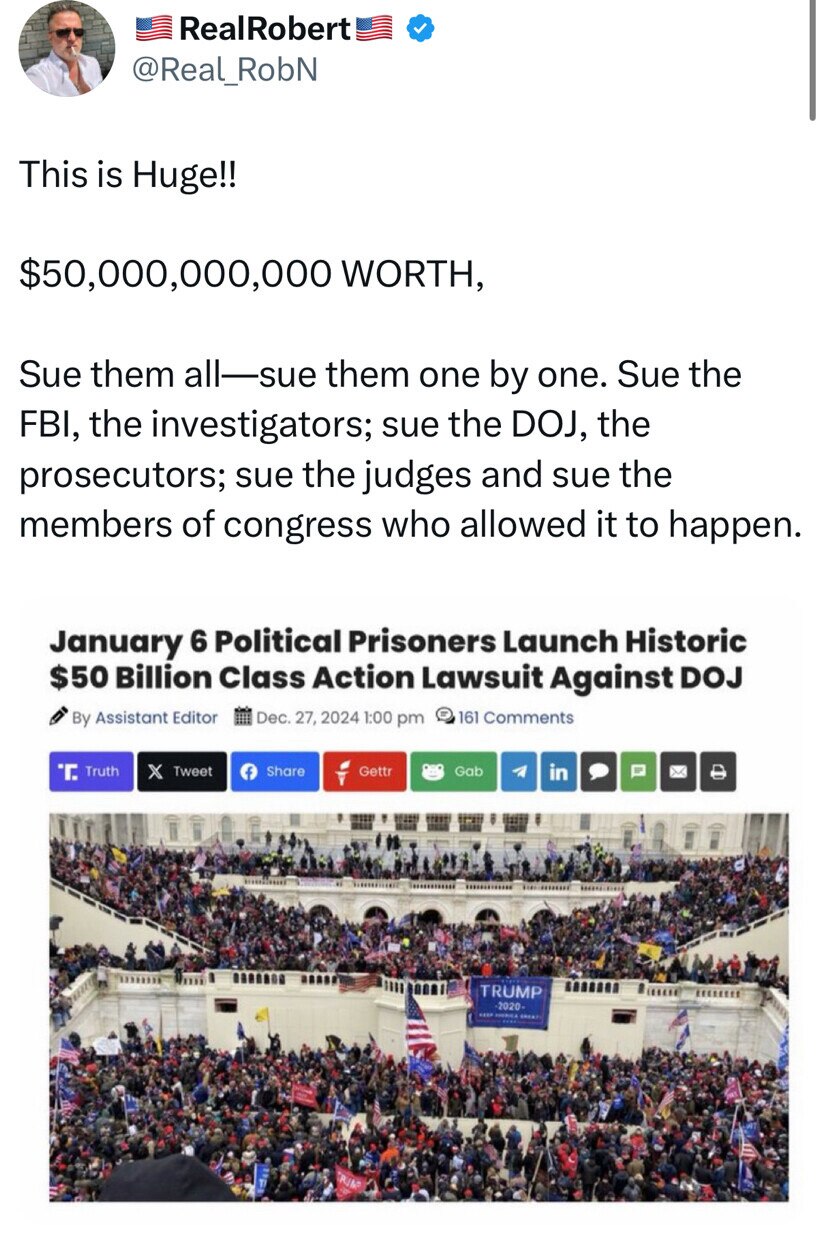 J6 Political Prisoners File Historic Class Action Lawsuit 
Against The Department of Justice…