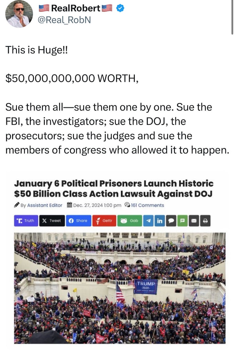 J6 Political Prisoners File Historic Class Action Lawsuit 
Against The Department of Justice…