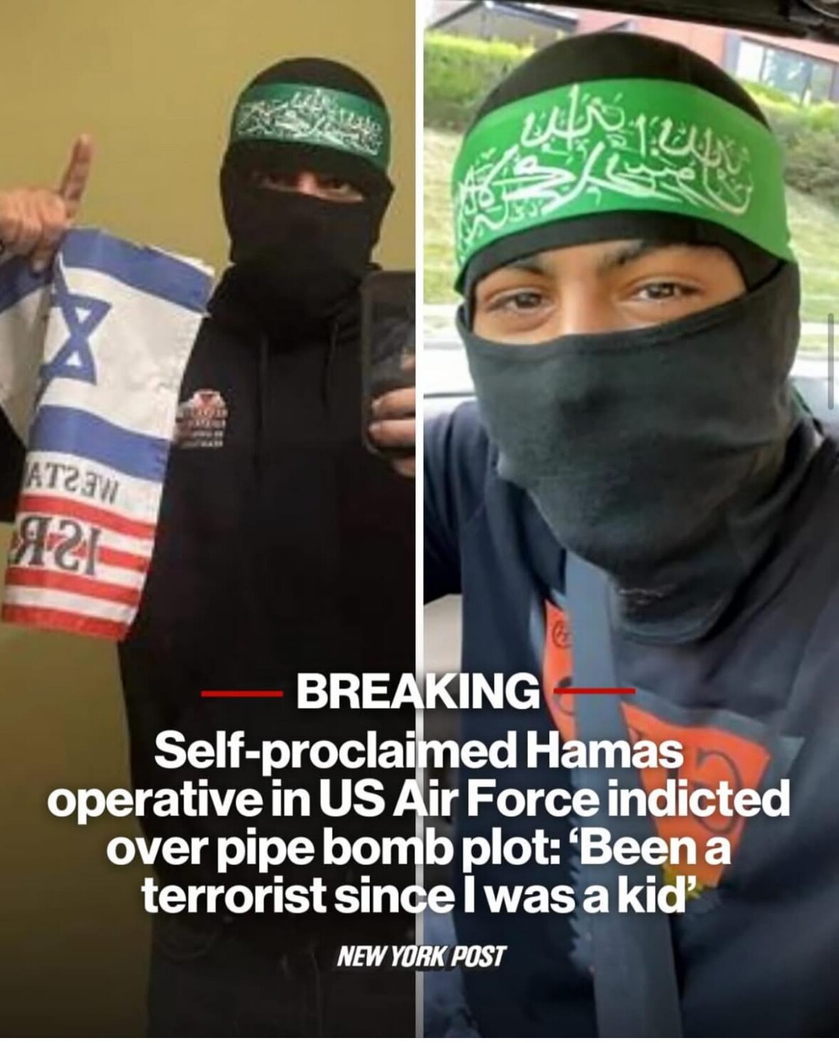 A self-described Hamas operative who infiltrated the US Air Force and once boasted that he’s “been a...
