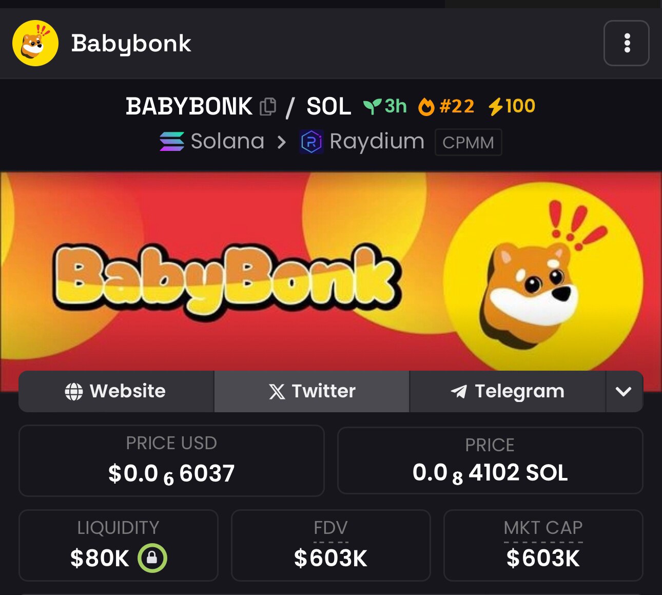 在 sol as gamble 上模仿 #Babybonk。已在 let's bonk 平台上线。

https://dexscreener.com/solana/e9rkorad4sbp8ar9jk...