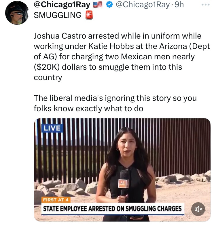 KATIE HOBBS I BET HAS A LOT OF THESE PEOPLE WORKING WITH THE CARTELS !
And It’s Not Hobb’s Directly
...