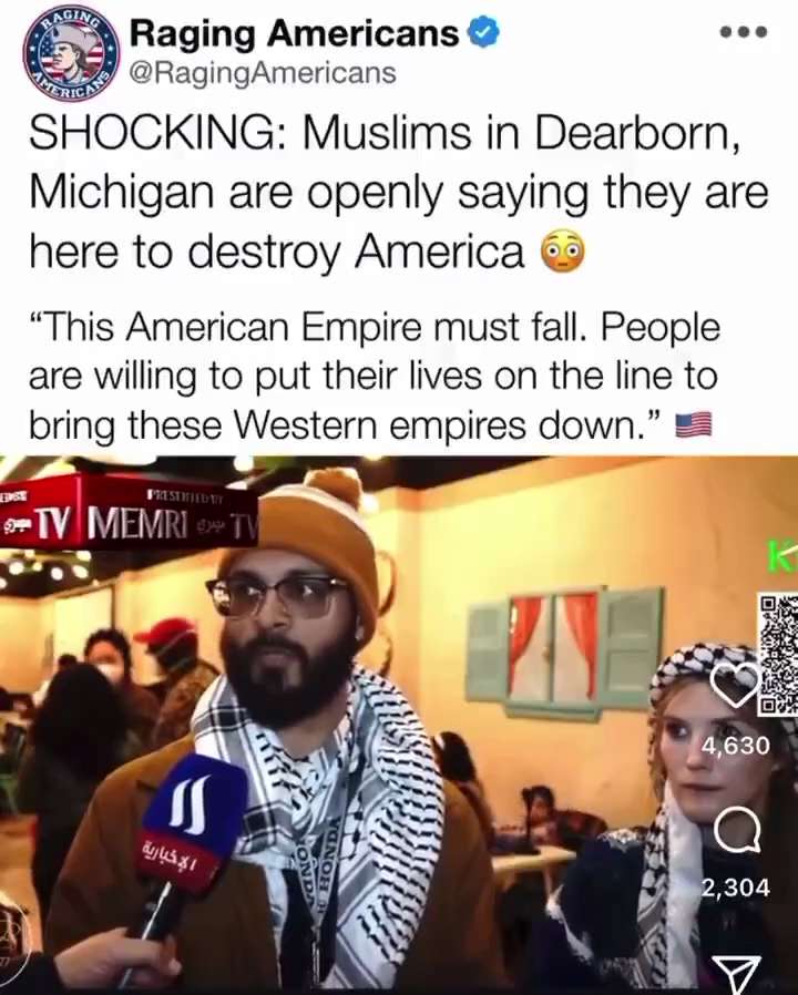Islamic 😨 😨 Terror   ☪️ 

Muslims in Dearborn Michigan are openly saying that they are going to ta...