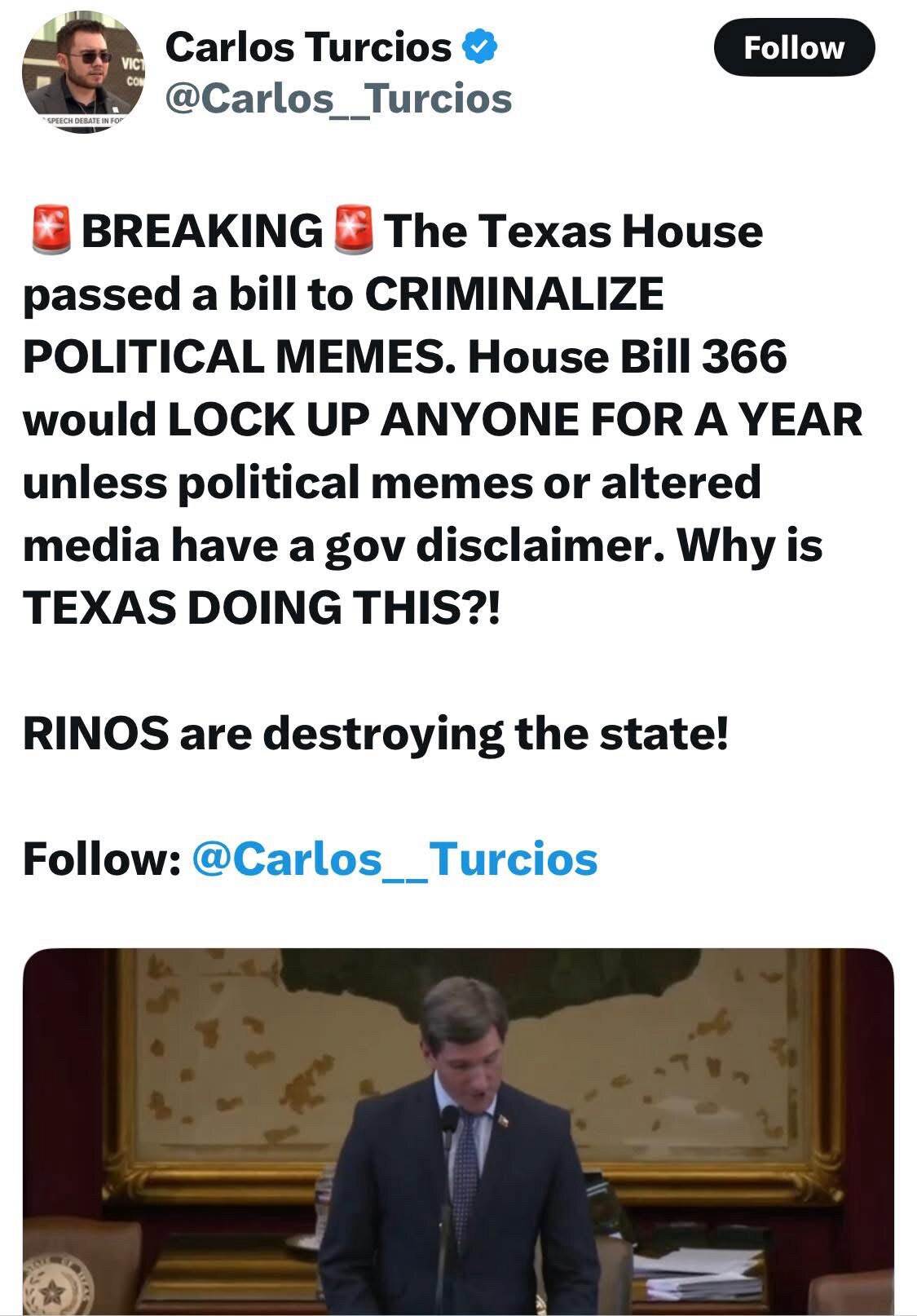 Stop electing RINOs!

Watch!  https://x.com/Carlos__Turcios/status/1917365270424818032
 

