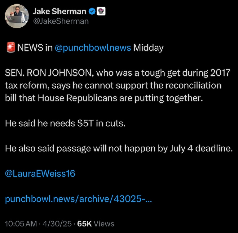 Reality Check —Time for Speaker Johnson to STOP THE HAPPY TALK  

