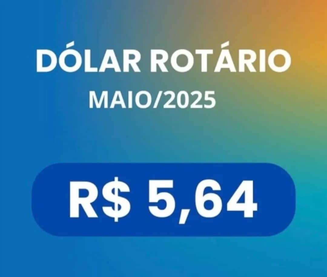 Dólar Rotário do mês de maio de 2025 - R$5,64

https://www.instagram.com/p/DJJBc6xuGYC/?igsh=MWhyanJ...
