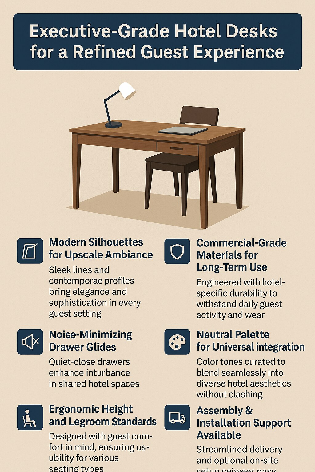 Execuctive-Grade Hotel Desks For a Refined Guest Experience  



As part of the hotel furniture coll...