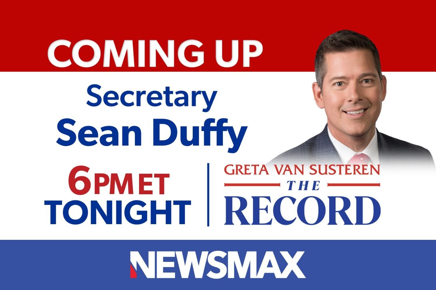 COMING UP: Transportation Secretary Sean Duffy joins "The Record with Greta Van Susteren" to talk ab...