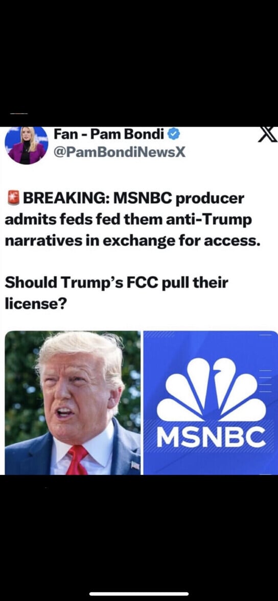 @1980Patriot
Would anyone even notice if they lost their license
#MSM #EnemyOfThePeople
The 3 letters Federal Agencies are corrupted .Fire the holdover