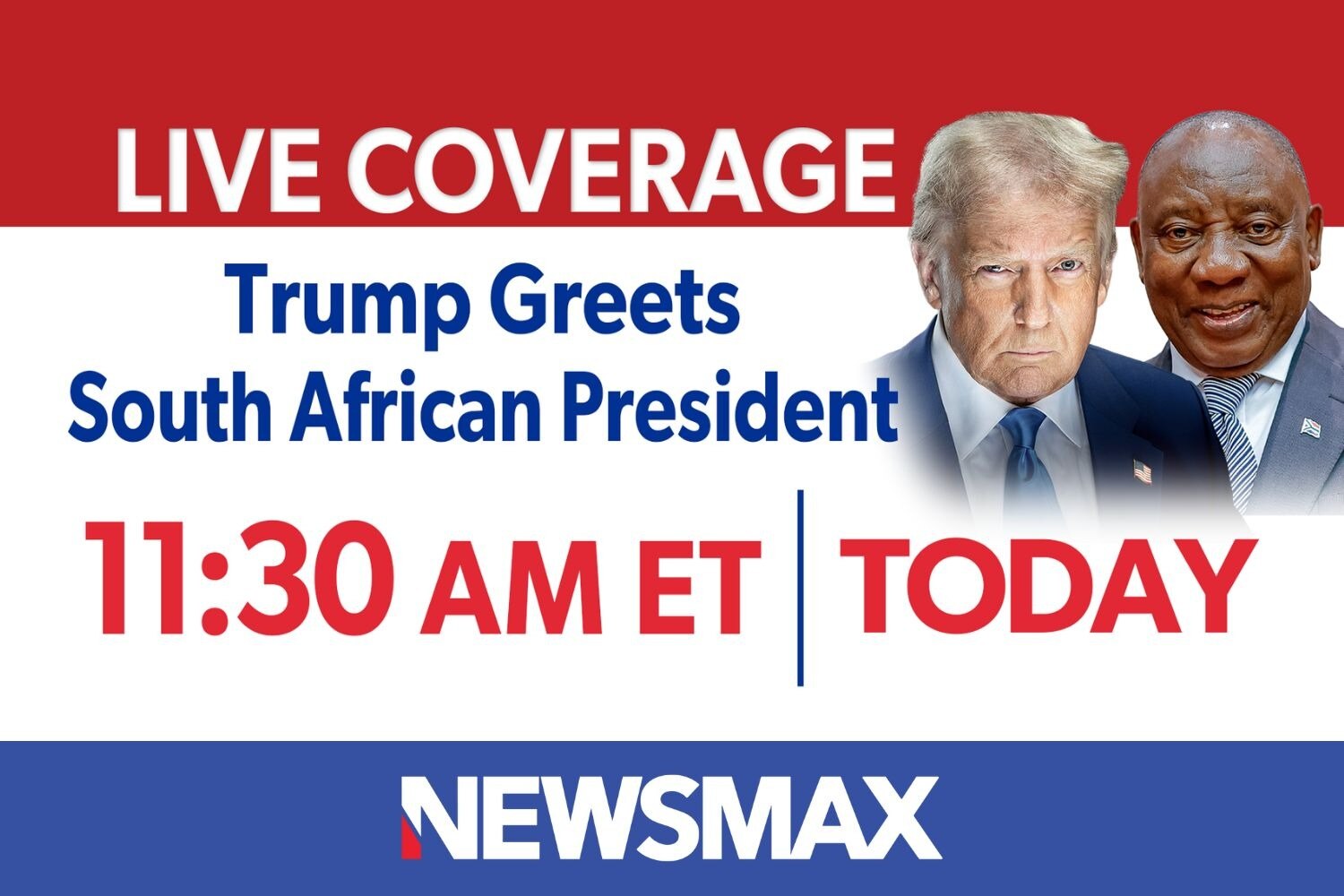 TUNE IN: LIVE coverage as President Donald Trump greets South African President Cyril Ramaphosa at t...
