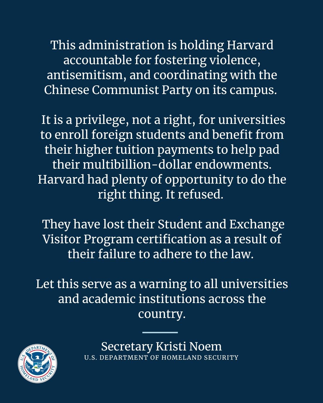 Harvard is being held accountable for collaboration with the CCP, fostering violence, antisemitism, ...