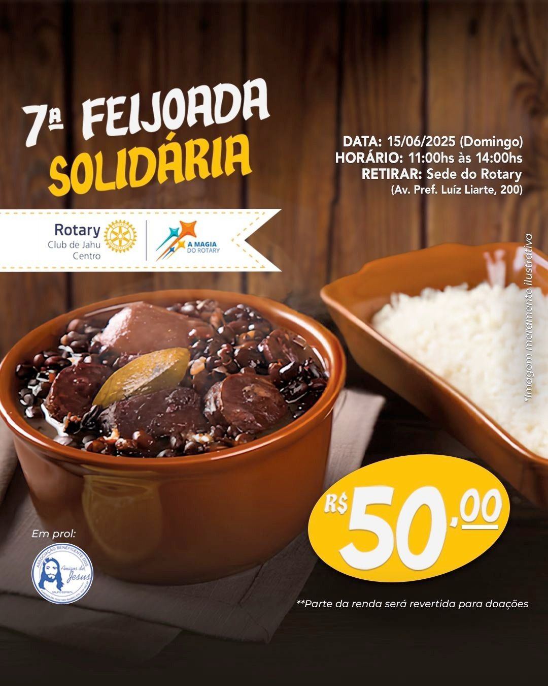 Texto do Rotary Club de Jahu - Centro:

Mais um evento solidário onde parte da arrecadação será reve...