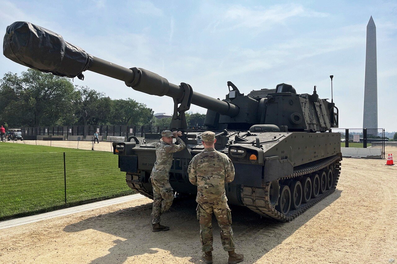 PARADE PREP: Military vehicles have arrived in Washington, D.C., ahead of Saturday’s military parade...